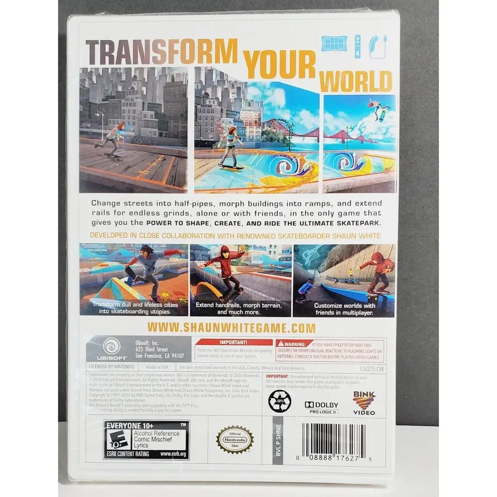 New Sealed Nintendo Wii Shaun White Skateboarding Video Game